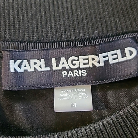 Karl Lagerfeld Elegant Black Scuba Crepe Dress, Size 14, NWT - Picture 11 of 13